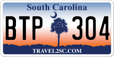 SC license plate BTP304