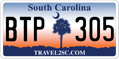 SC license plate BTP305