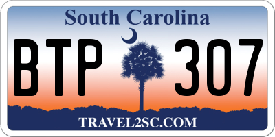 SC license plate BTP307