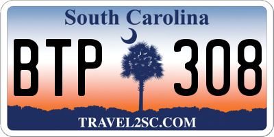 SC license plate BTP308