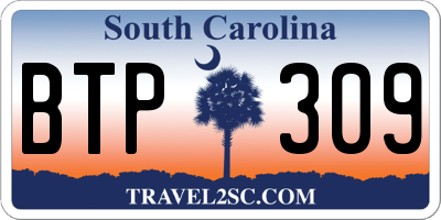 SC license plate BTP309