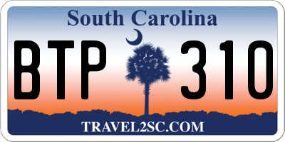 SC license plate BTP310