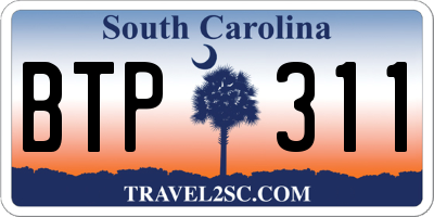 SC license plate BTP311