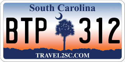 SC license plate BTP312
