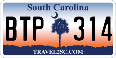 SC license plate BTP314