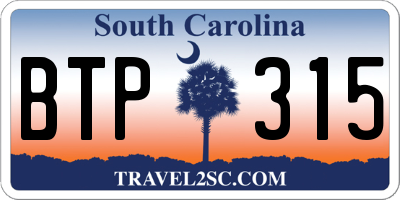 SC license plate BTP315