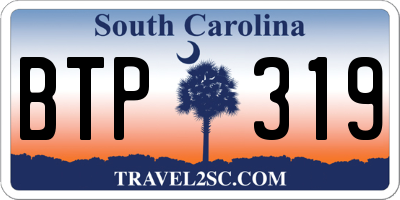 SC license plate BTP319