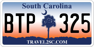 SC license plate BTP325