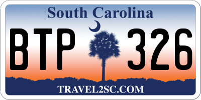 SC license plate BTP326