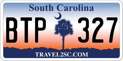 SC license plate BTP327
