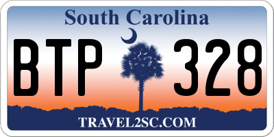 SC license plate BTP328