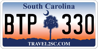 SC license plate BTP330