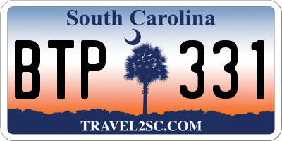 SC license plate BTP331