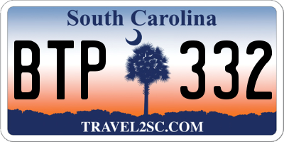 SC license plate BTP332