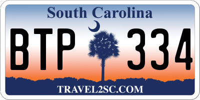 SC license plate BTP334