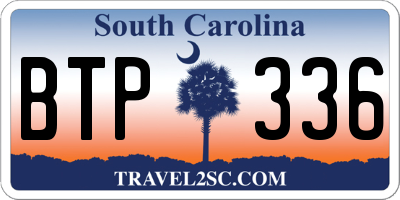 SC license plate BTP336