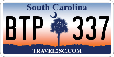 SC license plate BTP337