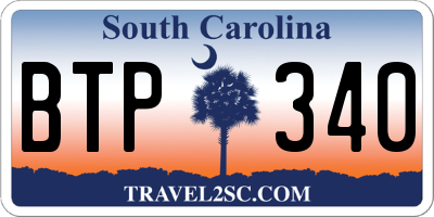 SC license plate BTP340