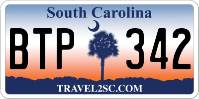 SC license plate BTP342