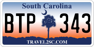 SC license plate BTP343