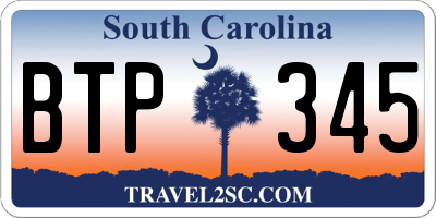 SC license plate BTP345