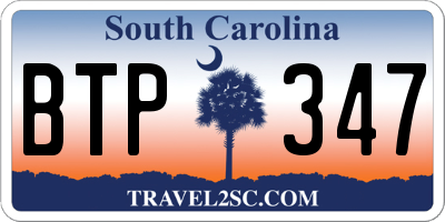 SC license plate BTP347