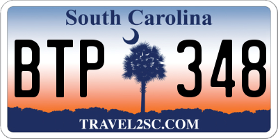 SC license plate BTP348