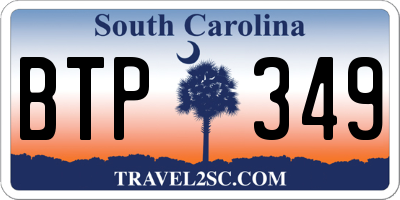 SC license plate BTP349