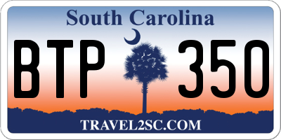 SC license plate BTP350