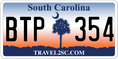 SC license plate BTP354