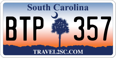 SC license plate BTP357