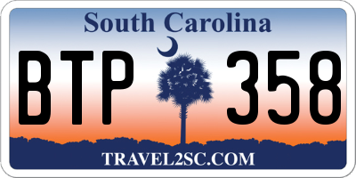 SC license plate BTP358