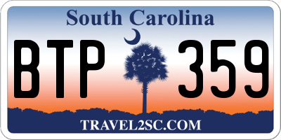 SC license plate BTP359