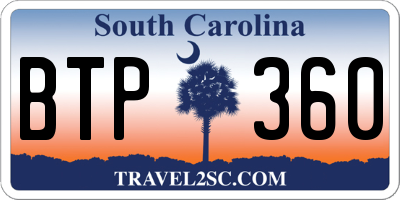SC license plate BTP360