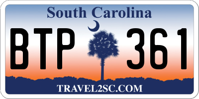 SC license plate BTP361