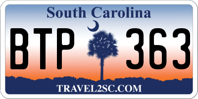 SC license plate BTP363