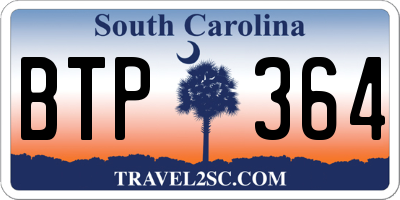 SC license plate BTP364