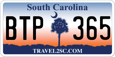 SC license plate BTP365