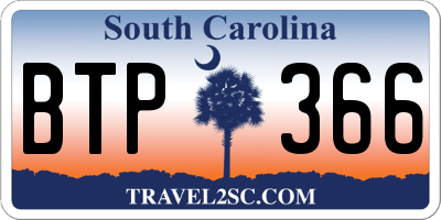 SC license plate BTP366