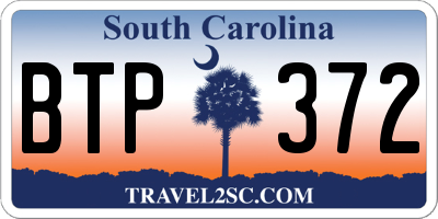 SC license plate BTP372