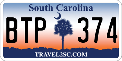 SC license plate BTP374