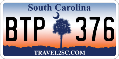 SC license plate BTP376