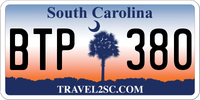SC license plate BTP380