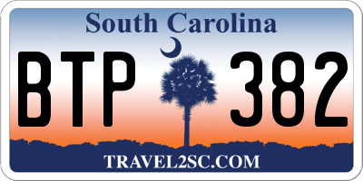 SC license plate BTP382