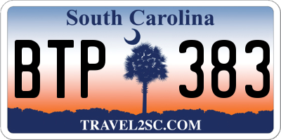 SC license plate BTP383