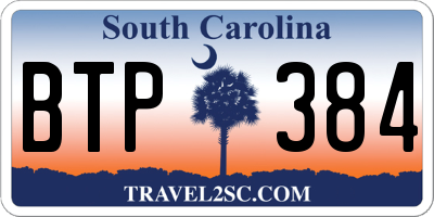 SC license plate BTP384