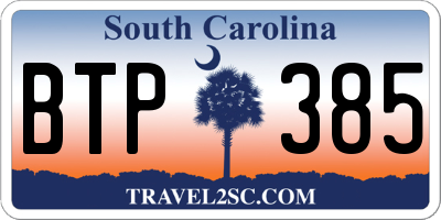 SC license plate BTP385