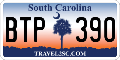 SC license plate BTP390