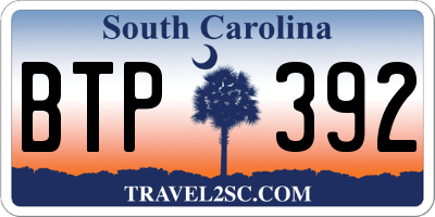 SC license plate BTP392