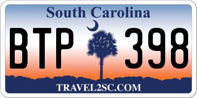 SC license plate BTP398